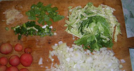 Knoblauchsuppe mit Wirsing und Tomaten