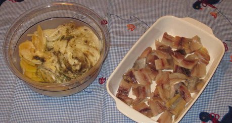 Salzhering in Apfel-Zwiebel-Sahne Marinade