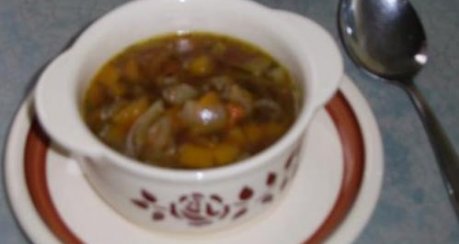 Dunkle Bockbiersuppe