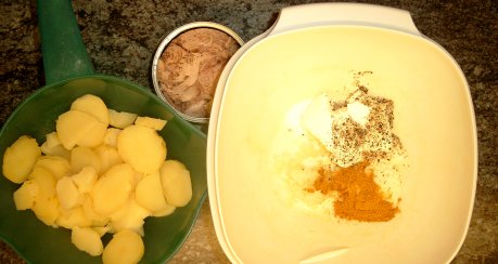 Kartoffel-Thunfischsalat  mit Curry