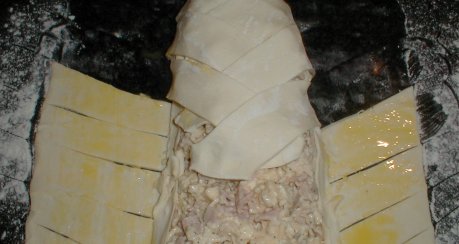 Zopf mit Feta-Schinken füllung