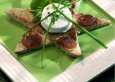 Rezept Sternschnuppe mit Picandou-Ziegenkäse und Rhabarber-Konfitüre