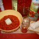 Tomaten-Käse-Suppe mit Sesam