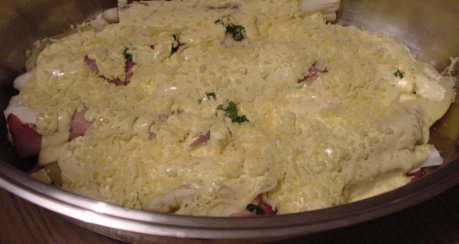 Überbackene Spargel-Schinken-Rollen