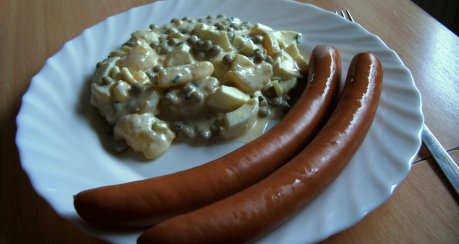 Kartoffelsalat mit Ei an Zitronenschmand