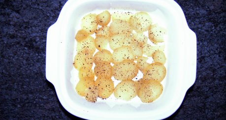 Kartoffelauflauf mit grünen Bohnen