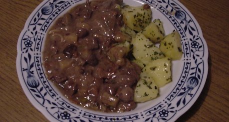 würziges Herzragout mit Pilzen