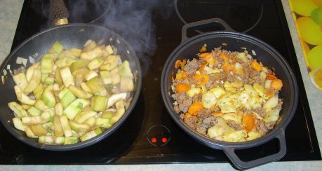 Zucchini-Bratkartoffeln mit Hackfleisch