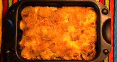 Fisch-Auflauf mit Kartoffeln und Schinken