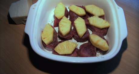 Filet mit Ananas in Currysosse