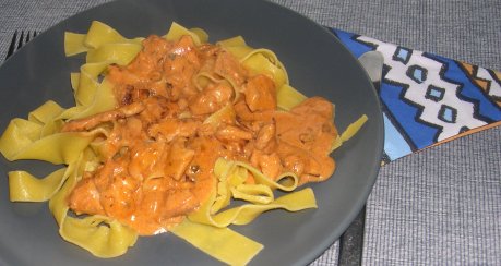 Hähnchenragout in Pfeffercreme