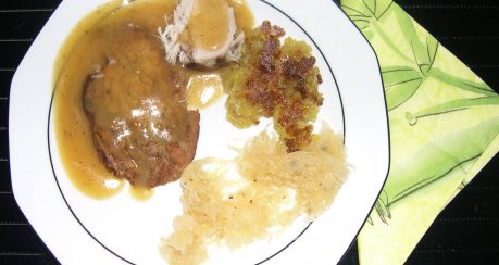 Schweinebraten mit Mango-Tabasco-Sauce