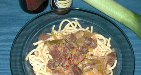 Rindergulasch mit Porree