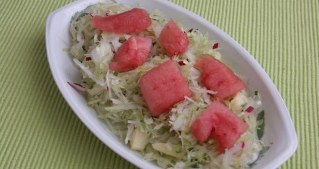 Weißkohlsalat (Krautsalat) mit Melone