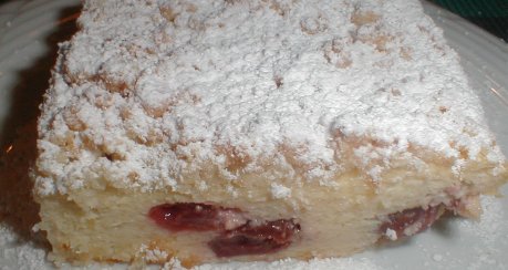 Kirsch-Käsekuchen mit Kokosstreuseln