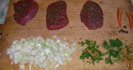 Südamerikanisches Hüftsteak mit Pfeffer - Chili Soße