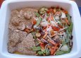 Rezept Thunfisch-Steaks unter Erdnuss-Sesam-Kruste, mit Reis & Asia-Gemüse