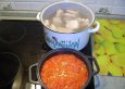 Rezept Klösschensuppe mit Paprika, Tomate und Kürbis