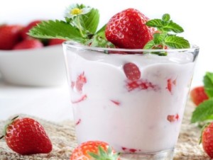 Erdbeeren mit Jogurt