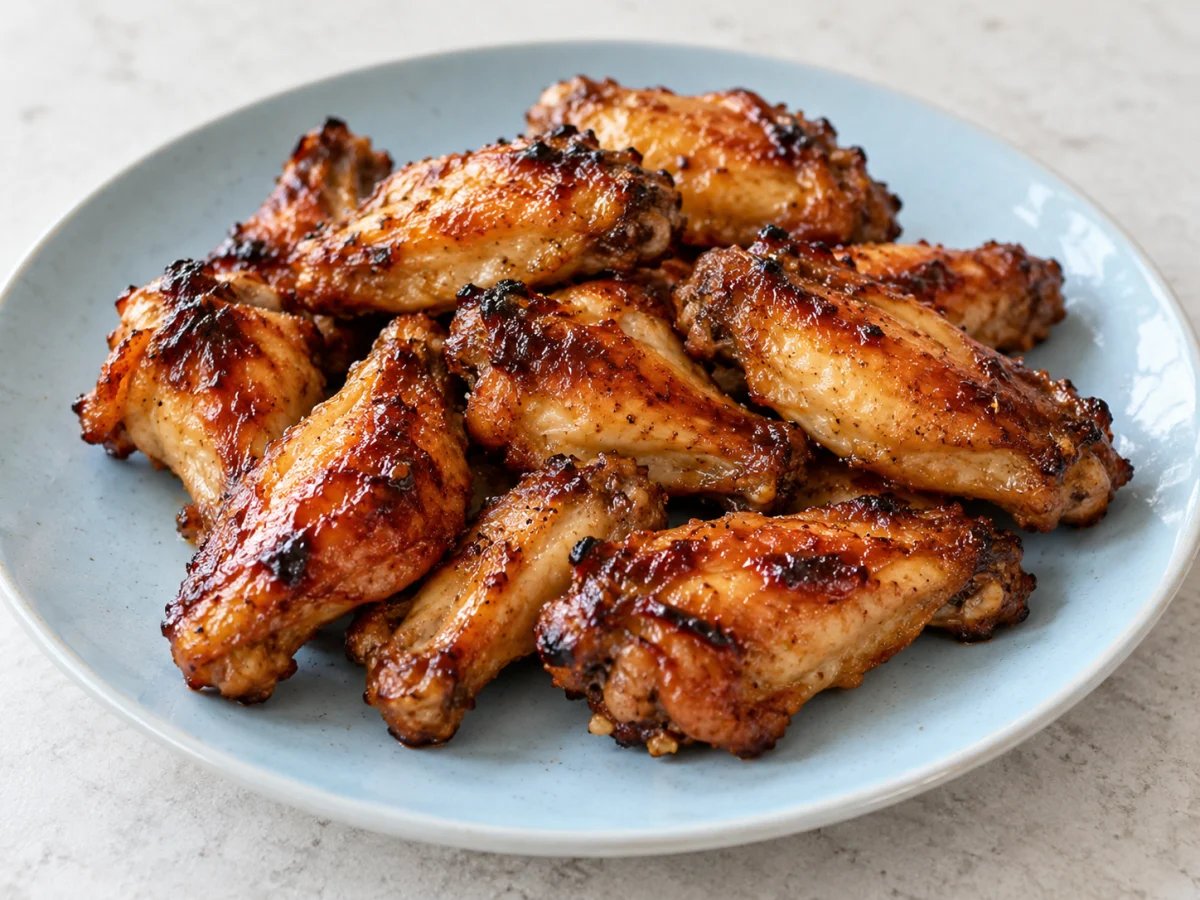 KI-generiertes Servierbeispiel: Servierbeispiel: Gegrillte(s) Hähnchen(flügel)