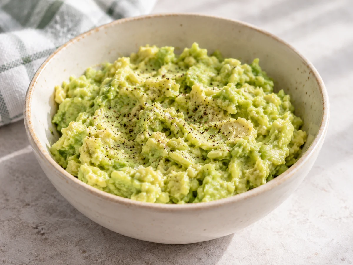KI-generiertes Servierbeispiel: Servierbeispiel: Avocado Brotaufstrich